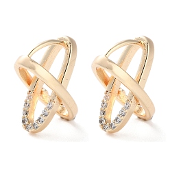 Настоящее золото 18K Латунные серьги-кольца из прозрачного кубического циркония, овальные, реальный 18 k позолоченный, 15.5x9x11.5 мм