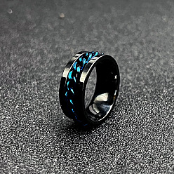 Синий 304 вращающиеся цепочные кольца из нержавеющей стали для мужчин, Кольцо-спиннер для успокоения беспокойства, медитации, кольца для открывания бутылок, цвет нержавеющей стали, синие, размер США 11 (20.6 мм)