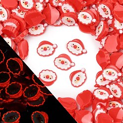 Santa Claus Кабошоны из светящейся смолы на рождественскую тематику, светится в темноте, Дед Мороз, 9x8x2 мм