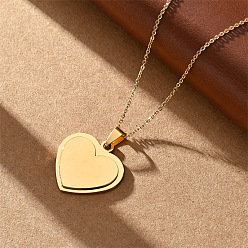 Сердце 201 Геометрические подвески на цепочке из нержавеющей стали, золотые, сердце, 19.69 дюйм (50 см)