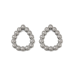 Нержавеющая Сталь Цвет 304 нержавеющей стали связывающий кольца, слеза, не тускнеет, цвет нержавеющей стали, 14x12x1.7 мм, внутренний диаметр: 9x7 мм