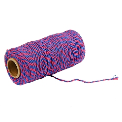 Фиолетовый Нити хлопчатобумажные, макраме шнур, декоративные нитки, для поделок ремесел, упаковка подарков и изготовление ювелирных изделий, фиолетовые, 2 мм, около 109.36 ярдов (100 м) / рулон