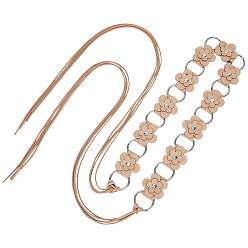 Мокасин 1кожаный каучуковый искусственный цветок латунное кольцо звенья цепи пояса для женщин, платина, мокасин, 1500 мм