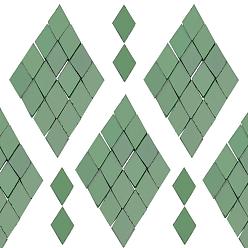 Dark Sea Green Glass Cabochons, Mosaic Tiles, for Home Decoration or DIY Crafts, Rhombus, Dark Sea Green, 19x12x3mm, about 200pcs/bag