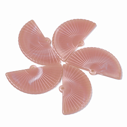 Розово-Коричневый Акриловые подвески, Стиль имитация драгоценных камней, вентилятор, розово-коричневый, 28x49x3 мм, Отверстие : 2 мм , около 166 шт / 500 г