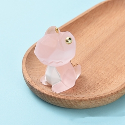 Pink Пластиковые подвески из пвх, динозавр, золотые, розовые, 48x30 мм