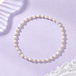 Белый Женские браслеты из бисера из натурального культивированного пресноводного жемчуга, круглые, с немагнитных синтетическими гематита бисера, белые, бисер: 2.5 мм / 3x4 мм, внутренний диаметр: 2.28 дюйм (5.8 см)