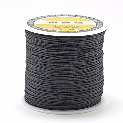 Black Nylon Thread, Chinese Knotting Cord, Black, 0.4mm, about 174.98 Yards(160m)/Roll