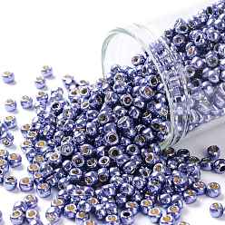 (PF567) PermaFinish Purple Metallic TOHO Round Seed Beads, Japanese Seed Beads, (PF567) PermaFinish Purple Metallic, 8/0, 3mm, Hole: 1mm, about 222pcs/bottle, 10g/bottle