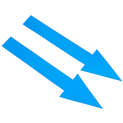 Темно-Голубой 15 наборы самоклеящихся наклеек-стрелок из ПВХ, водонепроницаемые наклейки со стрелками направления для пола, стены и гладкие поверхности, глубокое синее небо, 52x199x0.2 мм, 2 шт / комплект