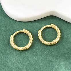 Real 18K Gold Plated Brass Huggie Hoop Earrings, Lead Free & Cadmium Free, Rack Plating, Long-Lasting Plated, Real 18K Gold Plated, 12.5x2mm