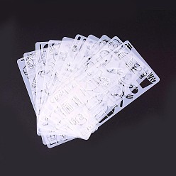 White Kids Cartoon Plastic Hollow Drawing Stencil, Reusable Drawing Template For Kids DIY Scrapbooking, School Projects, White, 17.6x9.6x0.03cm, about 10pcs/set