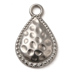 Нержавеющая Сталь Цвет 304 подвески из нержавеющей стали, очарование слезы, цвет нержавеющей стали, 22x14x3 мм, отверстие : 3 мм