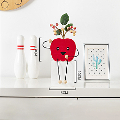 Яблоко Украшения из искусственных растений, с деревянным держателем в форме фруктов, на день учителя, Яблочный узор, 80x200 мм