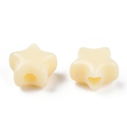 Светлый Золото-желтый Непрозрачные акриловые бусины, звезда, светлый золотарник желтый, 9x9.5x5.5 мм, отверстие : 2.5 мм, Около 2050 шт / 500 г