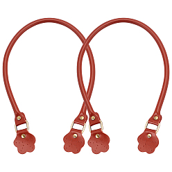 Сиена Ручки из натуральной кожи, с аксессуарами из сплава, цвет охры, 61.5x1~4x0.2~1.4 см, отверстие : 1 мм