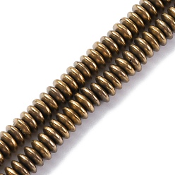 Светло-Золотое Покрытие Гальванические немагнитных гематит бисер пряди, диск, свет позолоченные, 4x1.5~2 мм, отверстие : 1 мм, около 250~252 шт / нитка, 15.98'' (40.6 см)