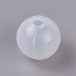 White Silicone Molds, Resin Casting Molds, For UV Resin, Epoxy Resin Jewelry Making, Sphere Mold, Ball, White, 24x22.5mm, Hole: 10mm