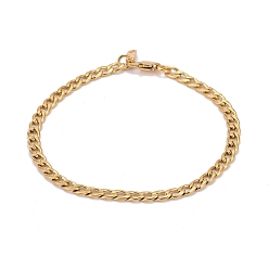 Настоящее золото 18K 304 из нержавеющей стали обуздать цепи браслеты, пара браслетов для женщин, реальный 18 k позолоченный, 8 дюйм (20.2 см)