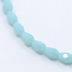 Mixed Color Teardrop Glass Beads Strands, Faceted, Mixed Color, 3.5x5mm, Hole: 1mm,  about 99pcs/strand, 19.8 inch
