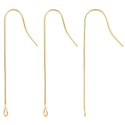 Настоящее золото 18K 100 шт 316 хирургические крючки для серег из нержавеющей стали, с вертикальными петлями, реальный 18 k позолоченный, 28x3 мм, отверстие : 1.8 мм, 21 датчик, штифты : 0.7 мм