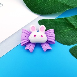 Средняя Орхидея Непрозрачные кабошоны из смолы, кролик с бантом, средне орхидеи, 22x27 мм