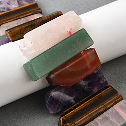 Смешанные камни Природные смешанные камень бисер пряди, прямоугольные, Топ пробуренной, 22~60x6~14x6~9 мм, отверстие : 1.5~2 мм, около 17~22 шт / нитка, 7.48''~8.07'' (19~20.5 см)