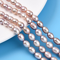 чертополох Нити из натурального культивированного пресноводного жемчуга, рис, чертополох, 7.5~10x6~7 мм, отверстие : 0.6 мм, около 38~42 шт / нитка, 13.78~14.37 дюйм (35~36.5 см)