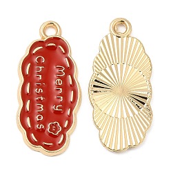 Cloud Рождественские эмали сплава подвески, без кадмия, без никеля и без свинца, золотые, Слово счастливого Рождества, облако, 24.5x11x1.5 мм, отверстие : 1.4 мм