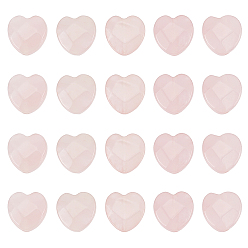 Rose Quartz Natural Rose Quartz Beads Strands, Faceted, Heart, 10x10x5mm, Hole: 1.2mm, about 20pcs/strand, 76.77''(195cm)