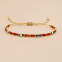 Красный Плетеные мужские бусины из богемского стекла, красные