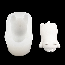 Белый Милый питомец медведь силиконовые формы для свечей своими руками, пищевой силикон, изготовление украшений, для изготовления свечей, белые, 90x50x35 мм