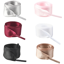 (52) Непрозрачная лаванда 6 пары 6 цветные полиэстеровые шнурки, для обувной фурнитуры, разноцветные, 1240x20x0.2 мм, 1 пара / цвет