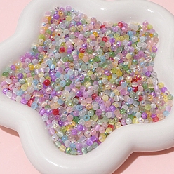 Разноцветный Разноцветные круглые стеклянные бусины с имитацией кошачьего глаза, красочный, 4x3~3.5 мм, отверстие : 1.2 мм, о 150 шт / комплект