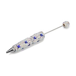 Капри Синий Полимерная глина стразы шариковая ручка, бисерная ручка, с железной фурнитурой, для индивидуальной ручки с ювелирными бусинами, бабочка, Капри синий, 145x15~16 мм