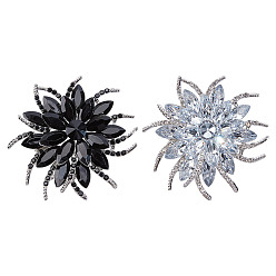 (52) Непрозрачная лаванда 2 шт. 2 значки на лацкан из цветочного сплава со стразами для свадебной вечеринки, разноцветные, 61.5x63.5 мм, 1 шт / цвет