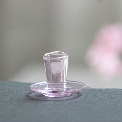 Розовый Украшения из стеклянной чашки и блюдца, аксессуары для кукольного домика с микро-ландшафтом, притворный реквизит, туманная роза, 28 мм
