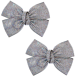 Хрусталь AB 2шт. заколки для волос с бантиками и стразами, с зажимами из сплава, для женщин девушек, хрусталь AB, 110x80x21.5 мм