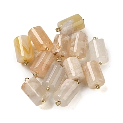 Вишневый агат Подвески из натурального вишневого цвета, подвески-колонны со стойкой, латунные петли, реальный 18 k позолоченный, долговечный, 15.5~16x8~8.5 мм, отверстие : 1.6 мм