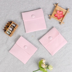 Pink Квадратные бархатные мешочки для украшений, подарочные пакеты для ювелирных изделий с кнопкой, для кольца, ожерелья, серьги, браслета, розовые, 10x10 см