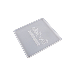 White DIY Silicone Square Coaster Molds for Baby Shower, Resin Casting Molds, White, 124x118x6mm