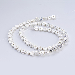 Silver Plated Electroplate Non-magnetic Synthetic Hematite Beads Strands, Flower, Silver Plated, 6x2mm, Hole: 1mm, about 66pcs/strand, 15.9 inch(40.5cm)