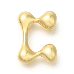 Letter C Стойки обшивки латунные бусины, письмо-шар, для изготовления именных ожерелий, долговечный, без свинца и без кадмия, реальный 18 k позолоченный, буква С, 24x17.5x7 мм, отверстие : 2 мм