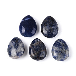 Содалитовое Природные подвески содалитом, слезинки, 23~23.5x17.5~18x8.5~9.5 мм, отверстие : 0.9~1 мм