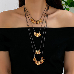 Golden Alloy Multi Layered Necklaces, Stick Pendant Bib Necklaces for Women, Golden, 18.50 inch(47cm)~29.92 inch(76cm), about 4pcs/set