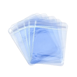 Васильковый ПВХ антиокислительные пакеты с застежкой-молнией, прозрачный чехол для хранения ювелирных изделий с защитой от потускнения, прямоугольные, васильковый, 8x6x0.03 см, односторонняя толщина: 4.9 мил(0.125мм)