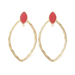 Oval 304 фурнитура для серег с эмалью из нержавеющей стали., с петлей, овальные, 54x29x1 мм, отверстие : 1.4 мм, внутренний диаметр: 35x24.5 мм, штифты : 11x0.6 мм