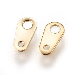 Golden 304 Stainless Steel Chain Tabs, Chain Extender Connectors, Teardrop, Golden, 8x4x0.5mm, Hole: 1~1.8mm