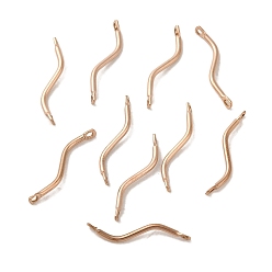 Розовое Золото Ионное покрытие (IP) 304 подвески для соединителей из нержавеющей стали, витая бар, розовое золото , 20x2.5x3.5 мм, отверстие : 1.2 мм