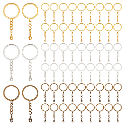 (52) Непрозрачная лаванда 15 шт. 3 цвета железные брелоки с разрезом, с цинковым сплавом застежками омаров коготь, разноцветные, 66 мм, 5 шт / цвет